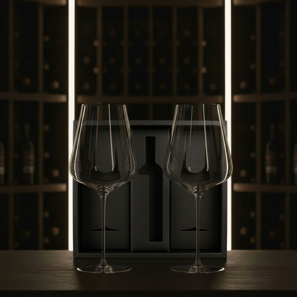 coffret cadeau verres à bordeaux en cristal sans plomb soufflés à la bouche - collection PALACE - maison CYNA