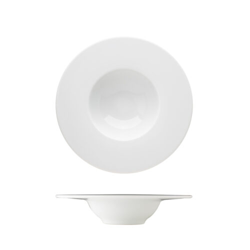 maison cyna - assiette creuse à aile large en porcelaine de prague diamètre 18cm - ESS1918 - collection ESSKLASSE