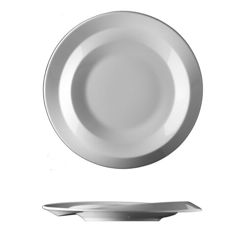 maison cyna - assiette plate 27cm à rebord asymétrique en porcelaine de Prague - NAM2127 collection NAMI