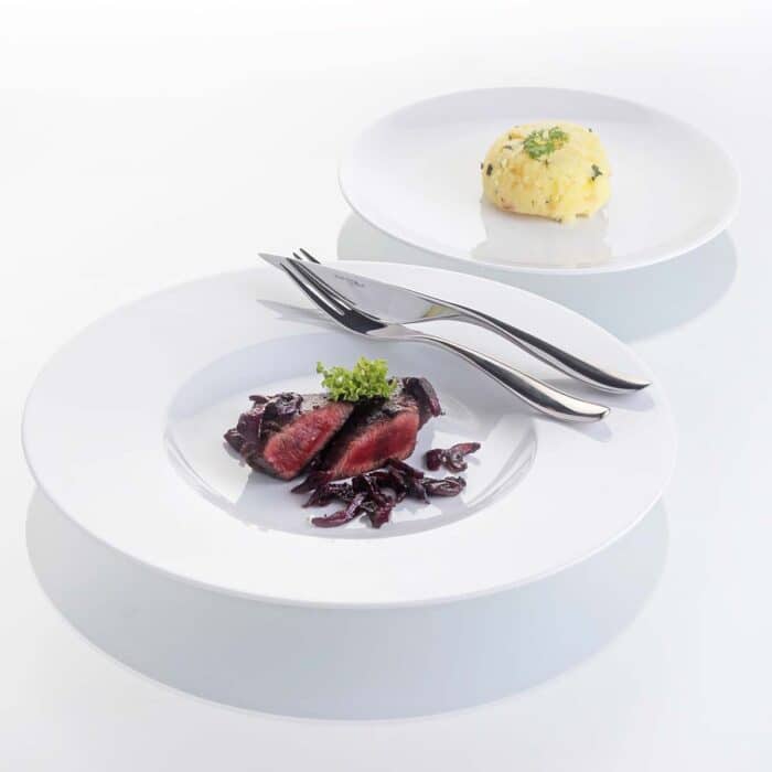 maison cyna - assiette plate diamètre 29cm à aile large gastronomie en porcelaine de Prague - ESS2129 - collection ESSKLASSE - 1200x1200