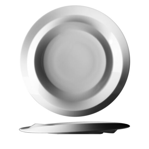 maison cyna - assiette présentation 32cm à rebord asymétrique en porcelaine de Prague - NAM2132 collection NAMI