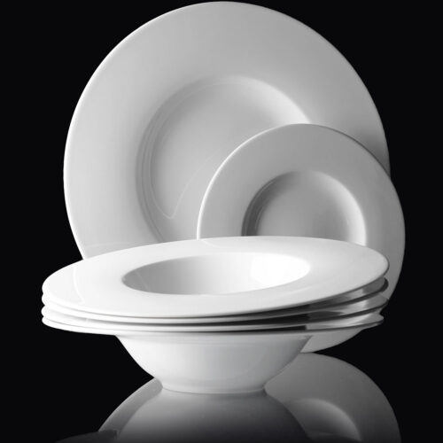 maison cyna - assortiment assiettes à aile large en porcelaine de prague diamètre - collection ESSKLASSE